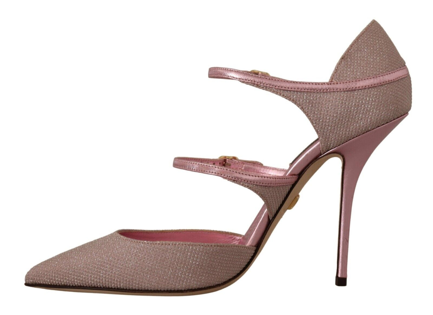 Dolce & Gabbana Pink Glittered Strappy Sandals Mary Jane Shoes - DEA STILOSA MILANO