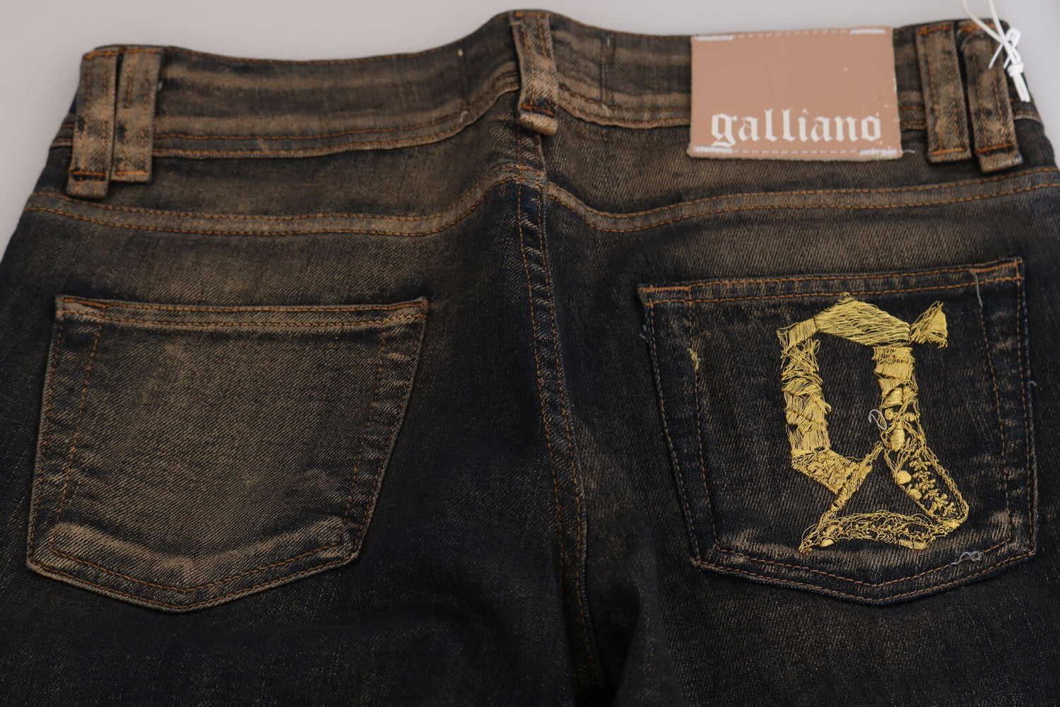 John Galliano Black Washed Mid Waist Flared Denim Pants Cotton - DEA STILOSA MILANO