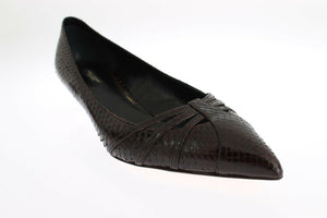 Dolce & Gabbana Brown Leather Kitten Heels Pumps Shoes - DEA STILOSA MILANO