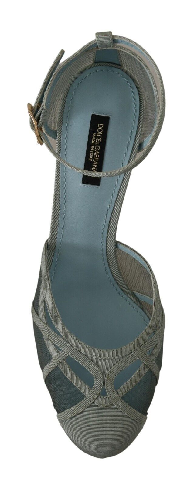 Dolce & Gabbana Blue Mesh Ankle Strap Heels Sandals Shoes - DEA STILOSA MILANO
