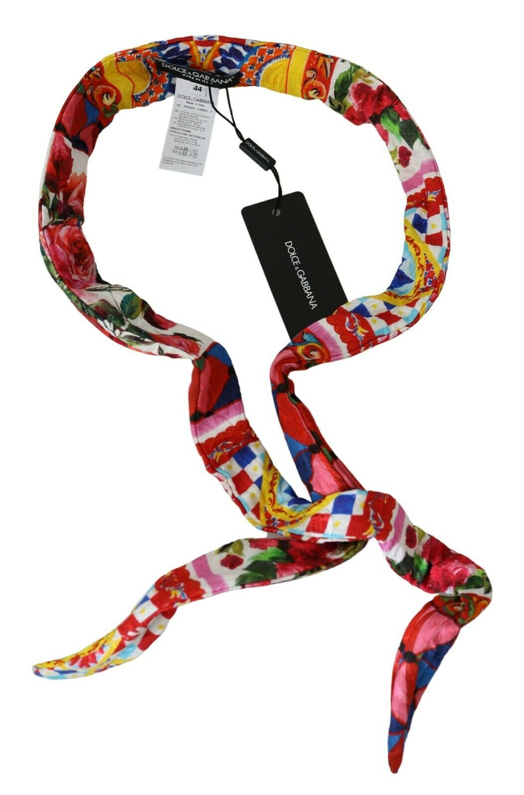 Dolce & Gabbana Multicolor Silk Cotton Carretto Rose Pattern Wrap Belt - DEA STILOSA MILANO