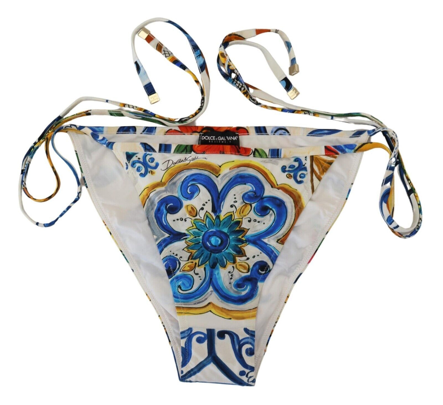 Dolce & Gabbana Multicolor Side Tie Bottom Swimwear Bikini - DEA STILOSA MILANO