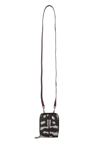 Dolce & Gabbana Black Tiger Leather Mini Bifold Sling Purse Wallet - DEA STILOSA MILANO