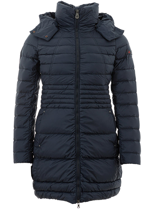 Peuterey Blue Quilted Jacket with Hood - DEA STILOSA MILANO