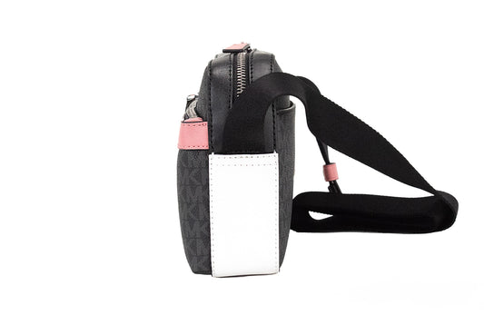 Michael Kors Cooper Small Black Pink Signature PVC Utility Crossbody Bag - DEA STILOSA MILANO