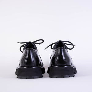 Alexander McQueen Studded Black Leather Derby Shoes - DEA STILOSA MILANO