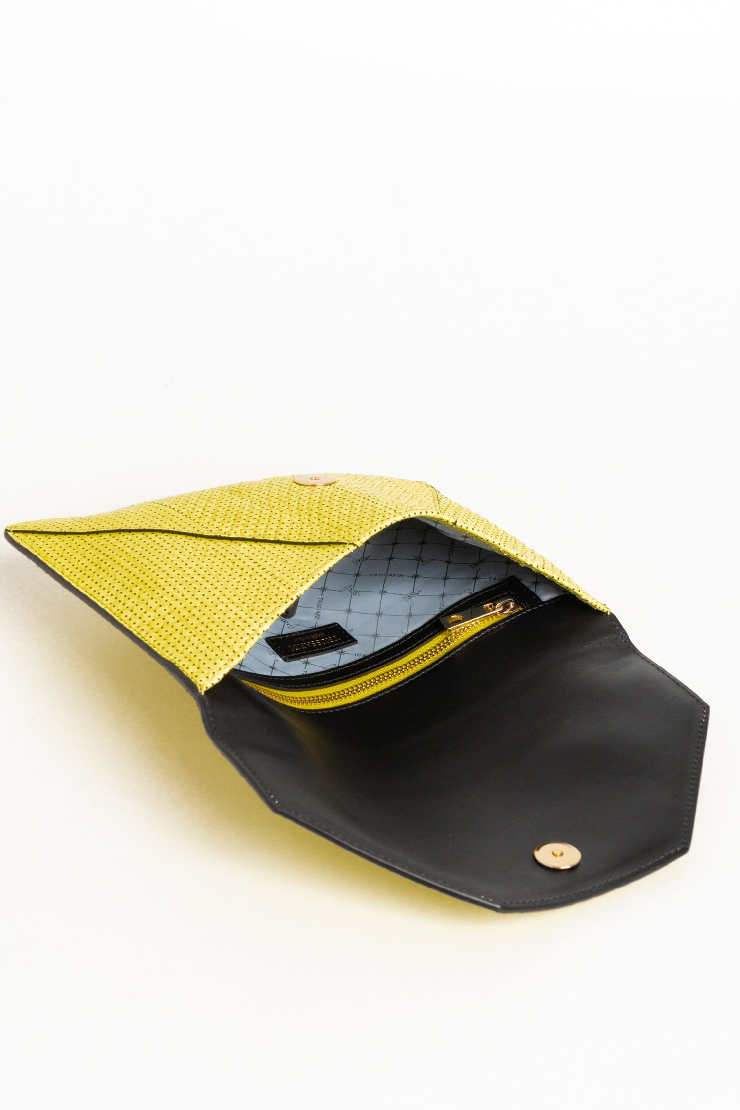 Trussardi Yellow Leather Clutch Bag - DEA STILOSA MILANO
