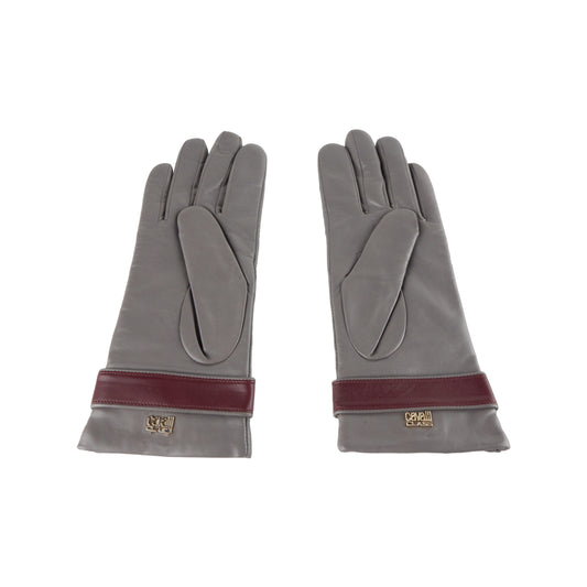 Cavalli Class Gray Lambskin Glove - DEA STILOSA MILANO