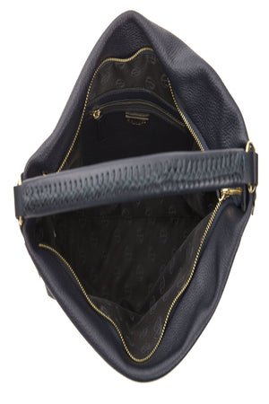 Pompei Donatella Gray Leather Shoulder Bag - DEA STILOSA MILANO
