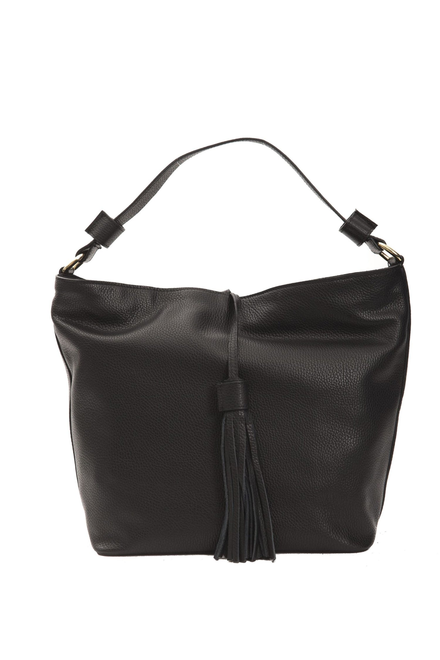 Pompei Donatella Black Leather Shoulder Bag - DEA STILOSA MILANO