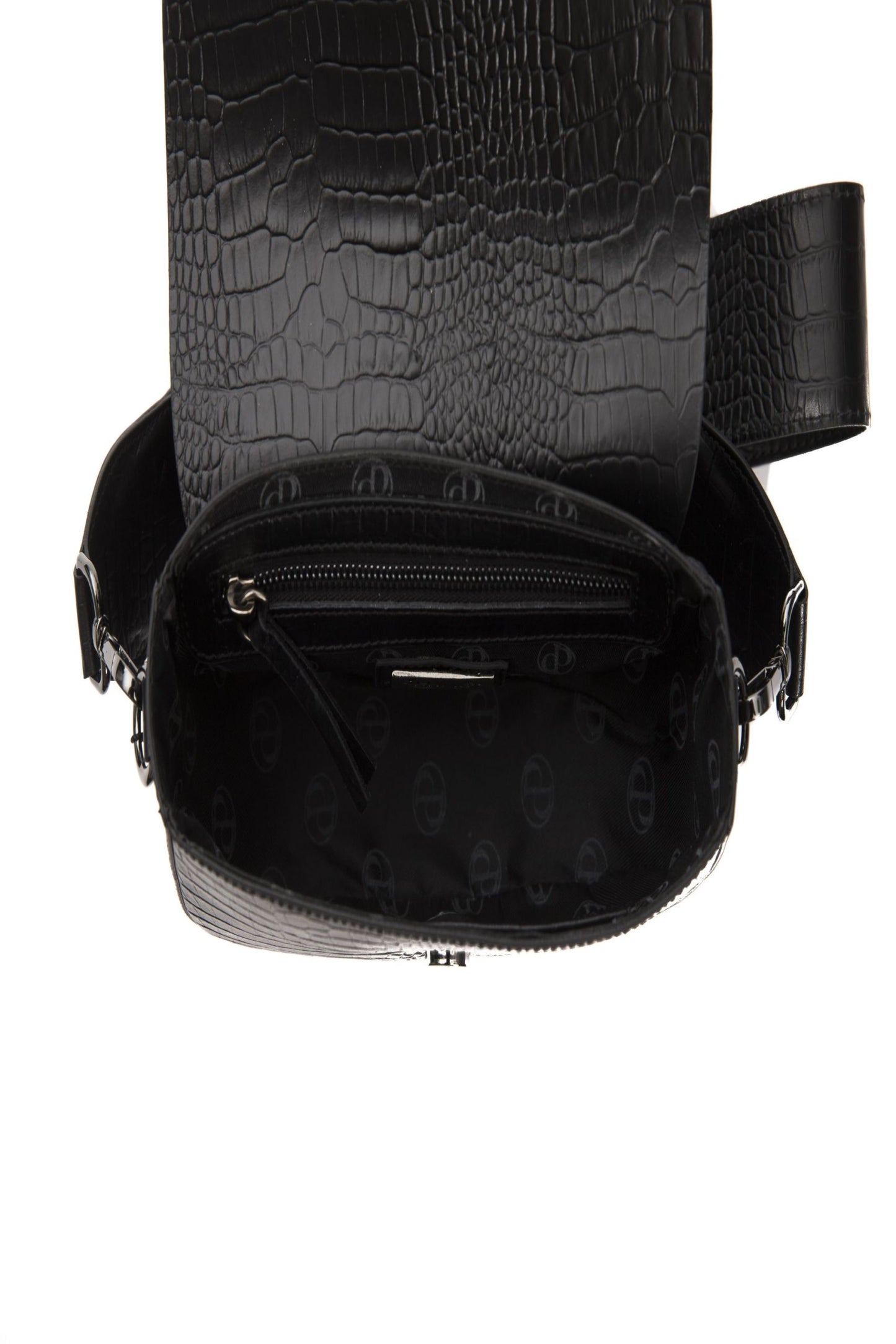 Pompei Donatella Black Leather Crossbody Bag - DEA STILOSA MILANO