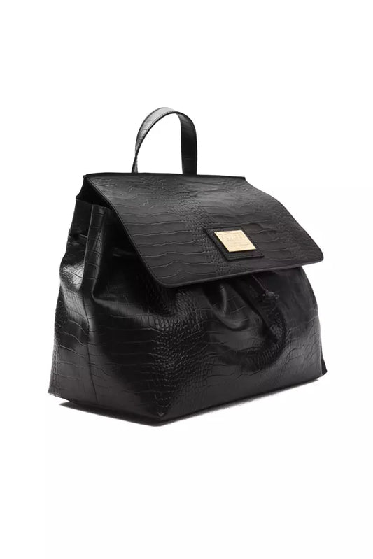 Pompei Donatella Black Leather Handbag - DEA STILOSA MILANO