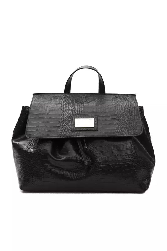 Pompei Donatella Black Leather Handbag - DEA STILOSA MILANO