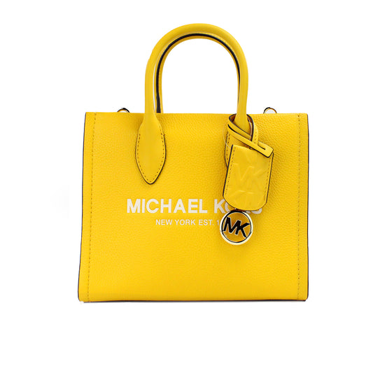 Michael Kors Mirella Small Jasmine Yellow Leather Top Zip Shopper Tote Bag - DEA STILOSA MILANO