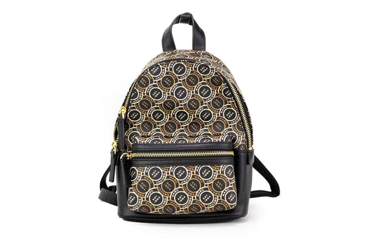 Marc Jacobs Signet Mini Black Logo Printed Leather Shoulder Backpack Bookbag - DEA STILOSA MILANO