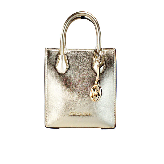 Michael Kors Mercer XS Pale Gold Metallic North South Shopper Crossbody Bag - DEA STILOSA MILANO