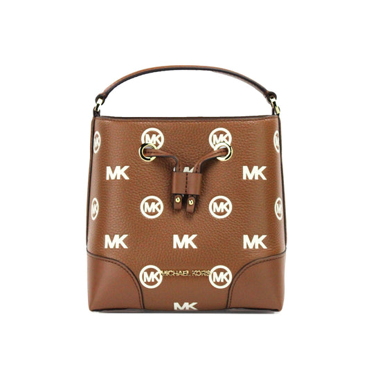 Michael Kors Mercer Small Luggage Embossed Drawstring Bucket Messenger Bag - DEA STILOSA MILANO