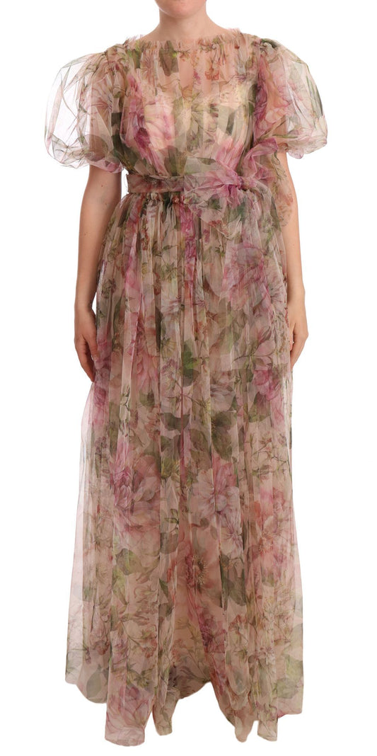 Dolce & Gabbana Multicolor Floral Print Long Maxi Gown Dress - DEA STILOSA MILANO